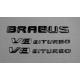 Черная эмблема Brabus biturbo