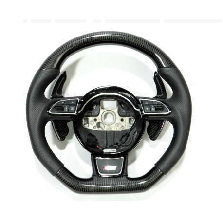 Carbon Steering Wheel Black Leather