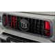 Front grille frame insertion with LED emblem
